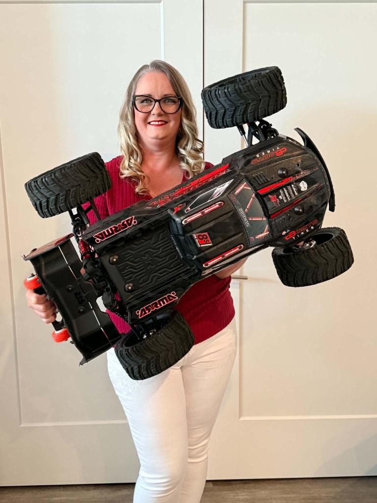 Tracy with RC monster truck